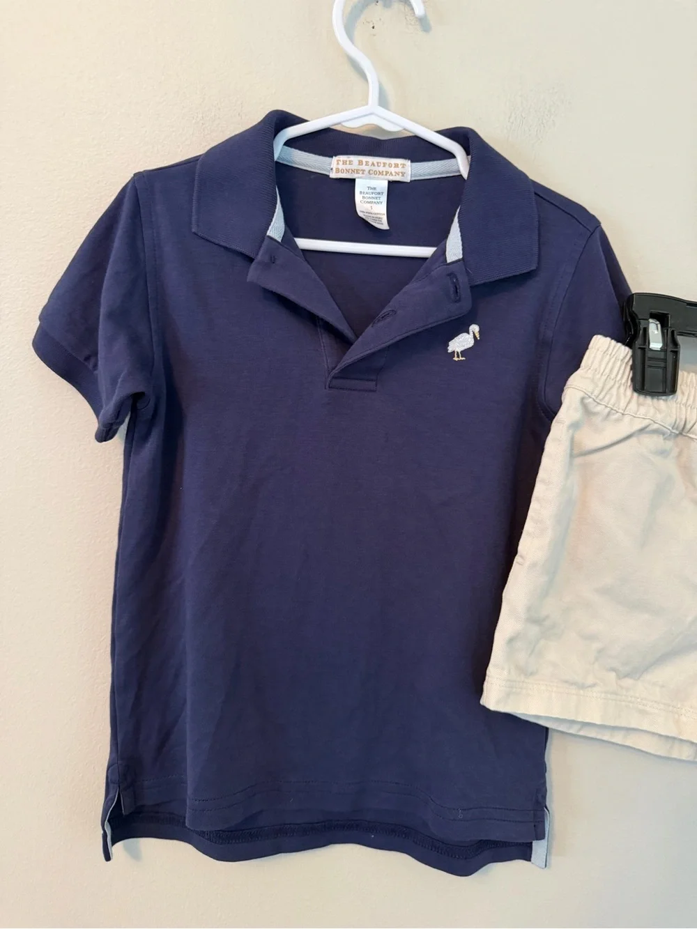The Beaufort Bonnet Company Navy Polo Shirt & Cream Shorts Set